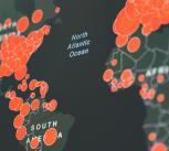 Illustration showing global pandemic spread