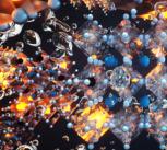 Artist’s impression of glowing halide perovskite nanocrystals