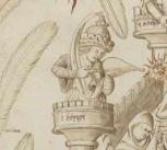 Detail from the Ripley Scroll housed at the Fitzwilliam Museum