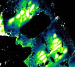 False-colour image of impact recrystallised phosphate mineral in Chelyabinsk meteorite