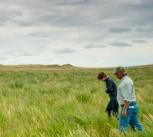 A farmer with a conservationist in Montana, USA