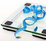 Weighing scales and tape measure