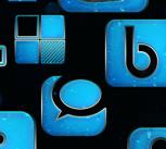 154 Blue Chrome Rain Social Media Icons