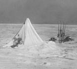 This photograph is a composite image made by Ponting to  capture the desolation of the Polar Party.