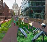 Collage imagining a challenging 'Active Urbanism' route applied to Sermon Lane in London