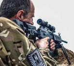 A Ukrainian soldier near the front lines in the Donbas region in 2015