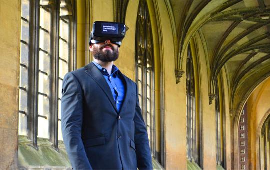 Chris Macdonald wearing a VR headset