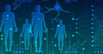 Graphic showing humans and cells
