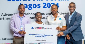 Dr Okello (far right) and colleagues at the Clean Air Forum 2024 in Lagos.