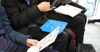 Students make antibody keychains during a workshop with the MRC Toxicology Unit