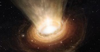 Artist's impression of the surroundings of the supermassive black hole in NGC 3783