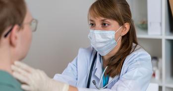 Doctor examining a patient
