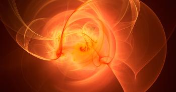 Abstract orange swirls on a black background