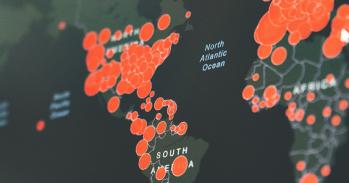 Illustration showing global pandemic spread