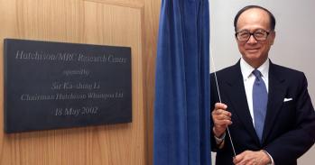 Sir Ka-shing Li at the opening of the MRC Cancer Centre in the Hutchinson Building
