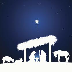Nativity scene with the Star of Bethlehem