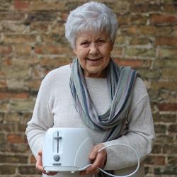 Maureen and her repaired toaster