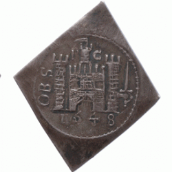 England, Charles I (1625-49) lozenge-shaped silver shilling siege piece, 1648, Pontefract 