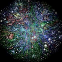 Classic OPTE project map of the internet 2005. 