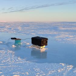 A sea ice pumping station in the Arctic