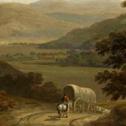 Charles Towne, Hilly Landscape, Oil on canvas, 38.7cm x 51.1cm (detail)