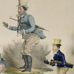 English actor John Liston as the title character in John Poole's 1825 farce, "Paul Pry"