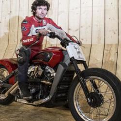 Guy Martin next to the Wall of Death.