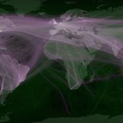 World travel and communications recorded on Twitter