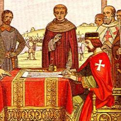 19th-century recreation of King John signing the Magna Carta