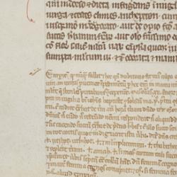 The "empericum that never fails" in the margin of the Compendium of Gilbertus Anglicus.The instructions are for making and applying an amulet for conception.