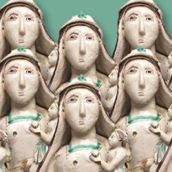 This down-to-earth, glazed terracotta figurine of the Virgin could act as the focus of family prayers in a modest home