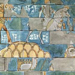 Panel of glazed bricks from the capital city of Assur, showing the Assyrian king Tiglath-Pileser (1114-1076 BC)