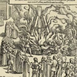 The bodies of  two Protestants, Martin Bucer and Peter Phagius, are burnt in Cambridge's market place, 1557
