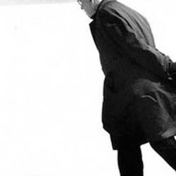 Jean Paul Sartre on the beach 