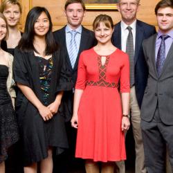 Andy Leonard, Vice President BP Cambridge, with some of the first BP supported Cambridge-MIT exchange students at the launch of the extension of the programme to non-Engineers from Cambridge University.