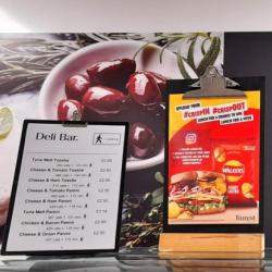 PACE labels alongside menus