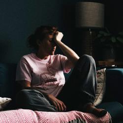 Tired looking woman