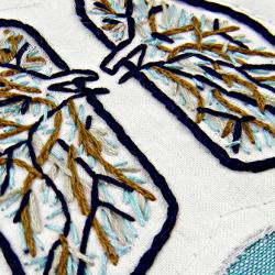 Blue and Brown Anatomical Lung Wall Decor