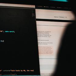 Someone programming a website in HTML