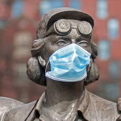 Sheffield's Women of Steel statue during the pandemic 