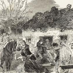 Irish tenants are evicted and their homes torn down under the supervision of troops