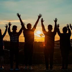 Friends at sunrise