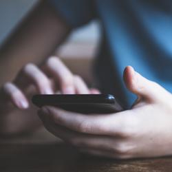 Boy using a smartphone