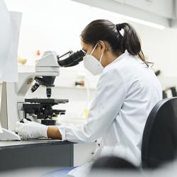 Scientist working in lab