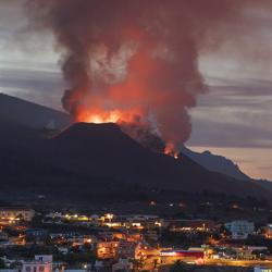 Volcano erupting near El Paso, La Palma, Spain