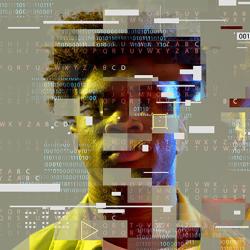 Digitally generated image of a young man