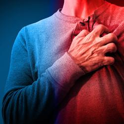 Person clutching their chest in pain