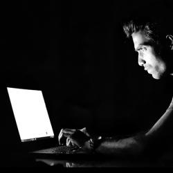 Man using internet