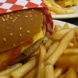 Burger and fries
