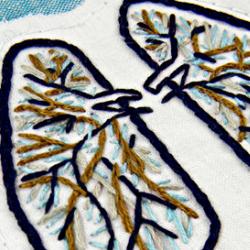Blue and Brown Anatomical Lung Wall Decor